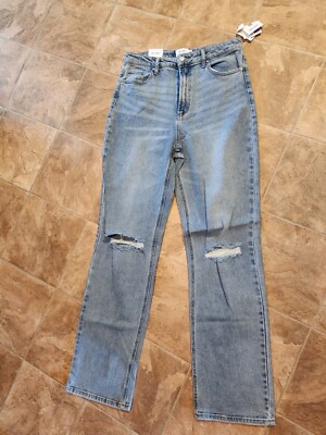 Women's True Craft High Rise Straight Distressed Jeans Size 13  30x32 NWT