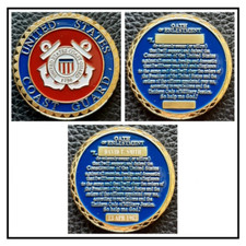 Challenge Coin: Oath of Enlistment US COAST GUARD - (ENGRAVING Available)