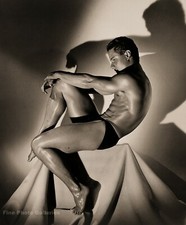 1985 GREG LOUGANIS Male Diver Semi Nude By HERB RITTS Quadtone Photo Art 12x16