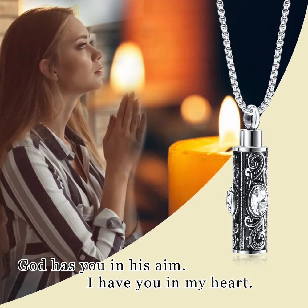 Cylinder necklace 2024 for ashes