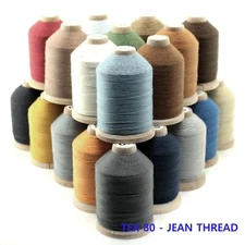 Jean / Topstitch Thread Tex 80 - 750 Yards, Super Strong Polyester - Pick Color