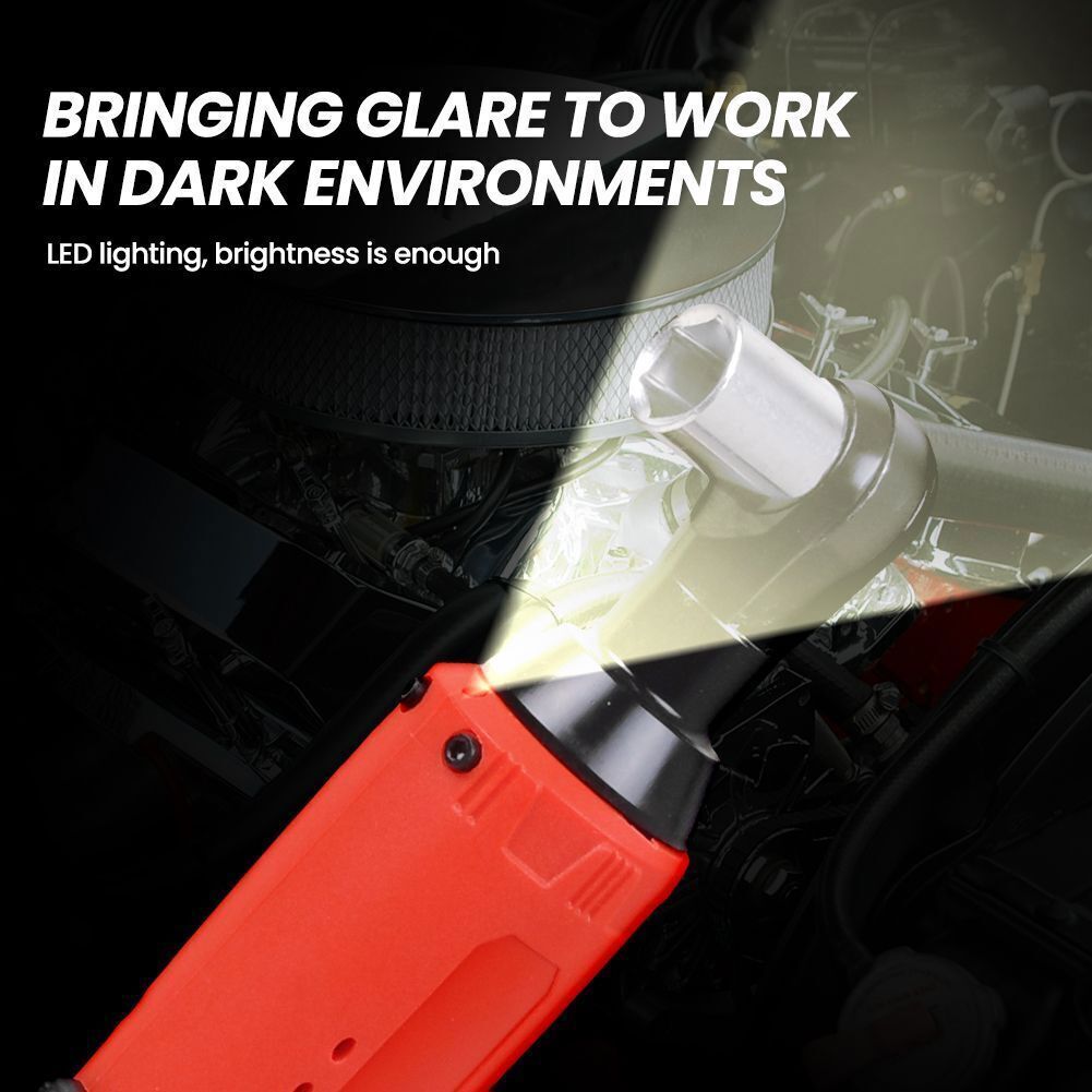 Electric Cordless Ratchet 3/8" Right Angle Wrench Impact Power Tool + 2 Battery