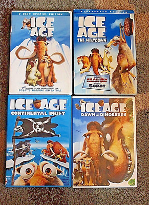 Ice Age 1 - 4 Meltdown Continental Drift Dawn of the Dinosaurs DVD