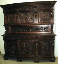 Credenza due corpi, antica, primi del’900 stile’600.