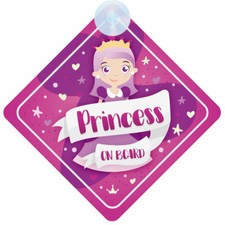 Princess On Board (025) Non Personalised Car Sign Baby Girl/Child Gift/Present