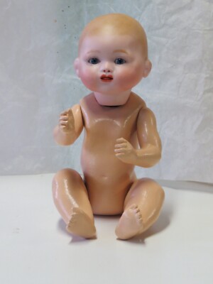 Poupée Ancienne Reproduction Bambino 26 Cm - Tête Biscuit Porcelaine, Corps Papier Mâché