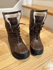 Boys Ugg Winter Snow Boots Size 3 Youth Brown