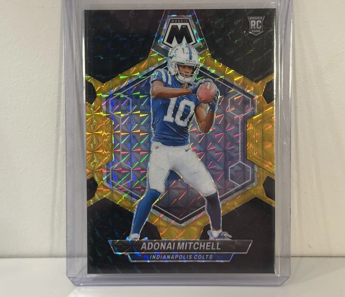 2024 Panini Mosaic Adonai Mitchell #350 Choice Black Gold Mosaic /8 RC