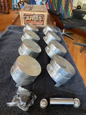 8 Arias Gen. 4 454 Bbc Flat Top Blower Pistons. 0.30 Over Stock 4.280