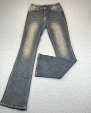 Bootcut flare leg distressed dress Jeans Women 7/26X34 High rise fashion nova