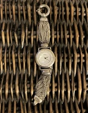 BOMA Sterling Silver Multi-Chain Ball Chain Bracelet Watch 53 Grams See Descript