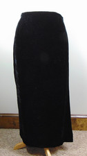 Vtg Whimsigoth Velvet Maxi Skirt 16 Black Witchy Dark Romantic Vamp 90s Grunge