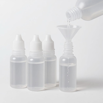 5 PCS 15ml White Dropper Bottles with Funnel, Travel Eye Liquid Squeeze Bottles