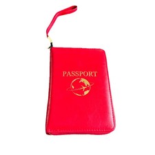 Unisex RFID Passport Case Wallet Card Ticket Holder Cover Zip Wristband Travel