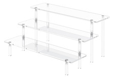 3 Tier Acrylic Display Risers, Large Perfume Organizer Stand, Clear