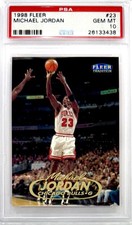 1998 Michael Jordan Fleer Tradition PSA 10 POP 250 Pristine Gem Mt Gold Name 23