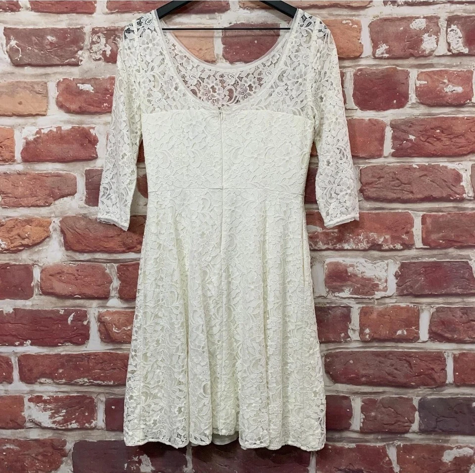 Vestido Casa Blanca Mercado Negro Para Mujer Talla 6 Transparente Floral Encaje Cremallera Noche Foto 2 de 4