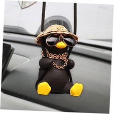 Duck Car Hanging Ornament - Cool Accessories for Rear View Mirror, Cute Black