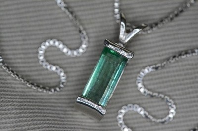 Zertifiziert Smaragd Halskette 1,46 Karat Sterlingsilber Anhänger echt natürlich EP264