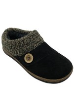 Clarks Suede Women's Slippers with Ribbed Black/Brown
