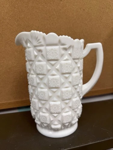 Vintage Westmoreland Milk Glass 1950S Vintage Pitcher Old Quilt Pattern