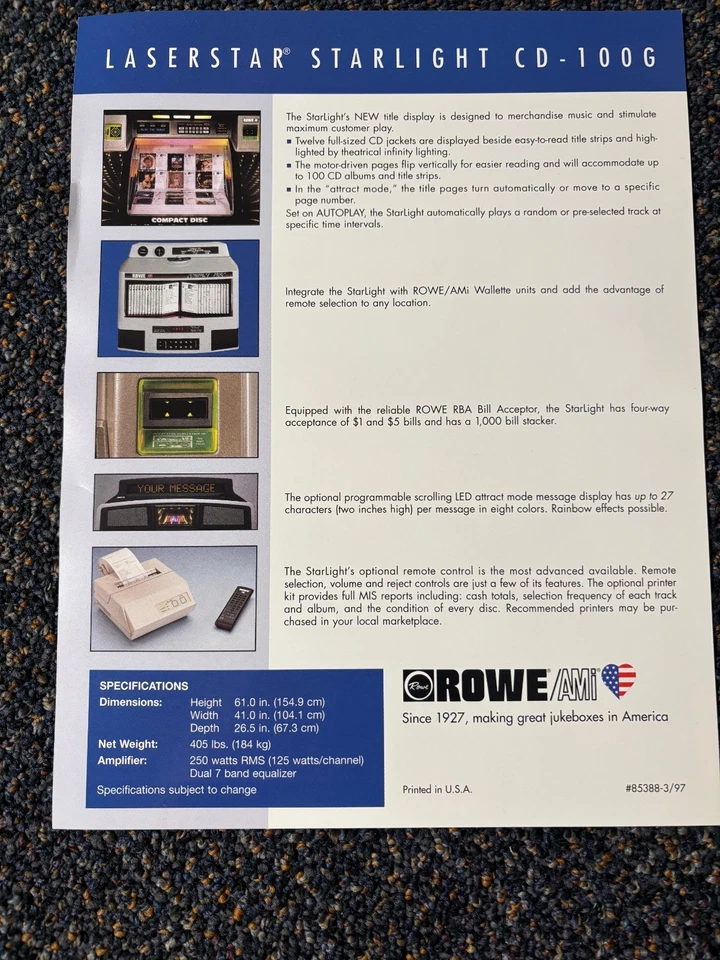 ROWE MODEL G STARLIGHT BETA-BRITE COLOR SCROLLING LED LIGHT BAR NEW - Image 3 of 4