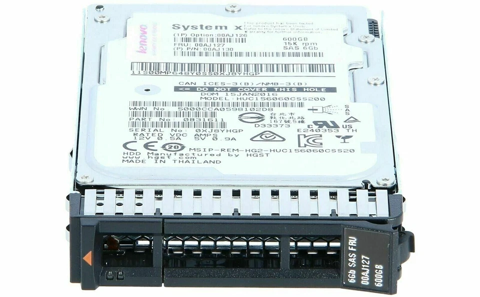 Lenovo 15K 600GB 00AJ127 00AJ126 00AJ130 6Gb 2.5" SAS G3HS X3650 M5 HDD - Image 4 of 4