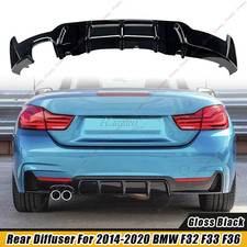 Black Dual Exhaust Rear Diffuser For BMW 4 Series F32 F33 F36 M Sport 2014-2020