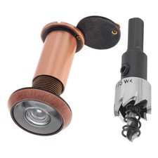 HOJLKLD Door Viewer Peephole,Solid Brass 200 Degree 5/8 Inch, Antique Copper