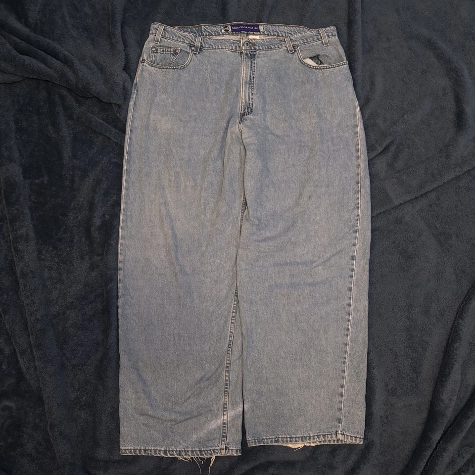 Jeans vintage anos 90 Y2K Levi’s SilverTab folgado mega perna larga caimento solto tamanho 42x32 - Imagem 2 de 4