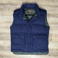 Vintage 90's Eddie Bauer Goose Down Puffer Vest Men's M Navy Full Zip