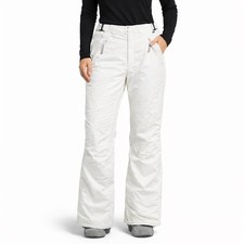 Columbia Ski Snow Pants Women's Small White Insulated Waterproof Winter Pants