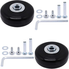 2Pcs 50Mmx18Mm Luggage Wheels Replacement, Suitcase Replacement Wheels Black