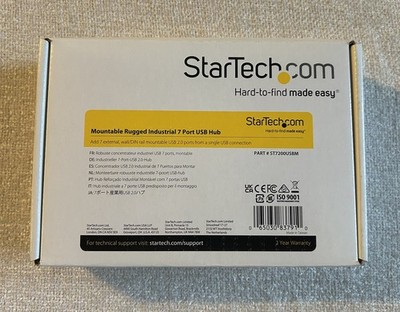 StarTech ST7200USBM Industrial 7-Port USB 2.0 Hub Mountable DIN Rail Rugged 