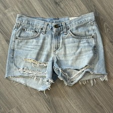 Rag Bone Shorts Womens 24 Fits 29 Boyfriend Rye Denim Distressed Cut Off Boho