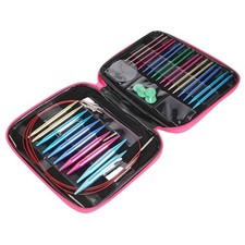 26 Pieces Aluminum Interchangeable Circular Knitting Needle Set,13 Size7558