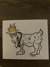 GOAT USA White Cash Money Goat Sticker. Single Sticker. Brand New.