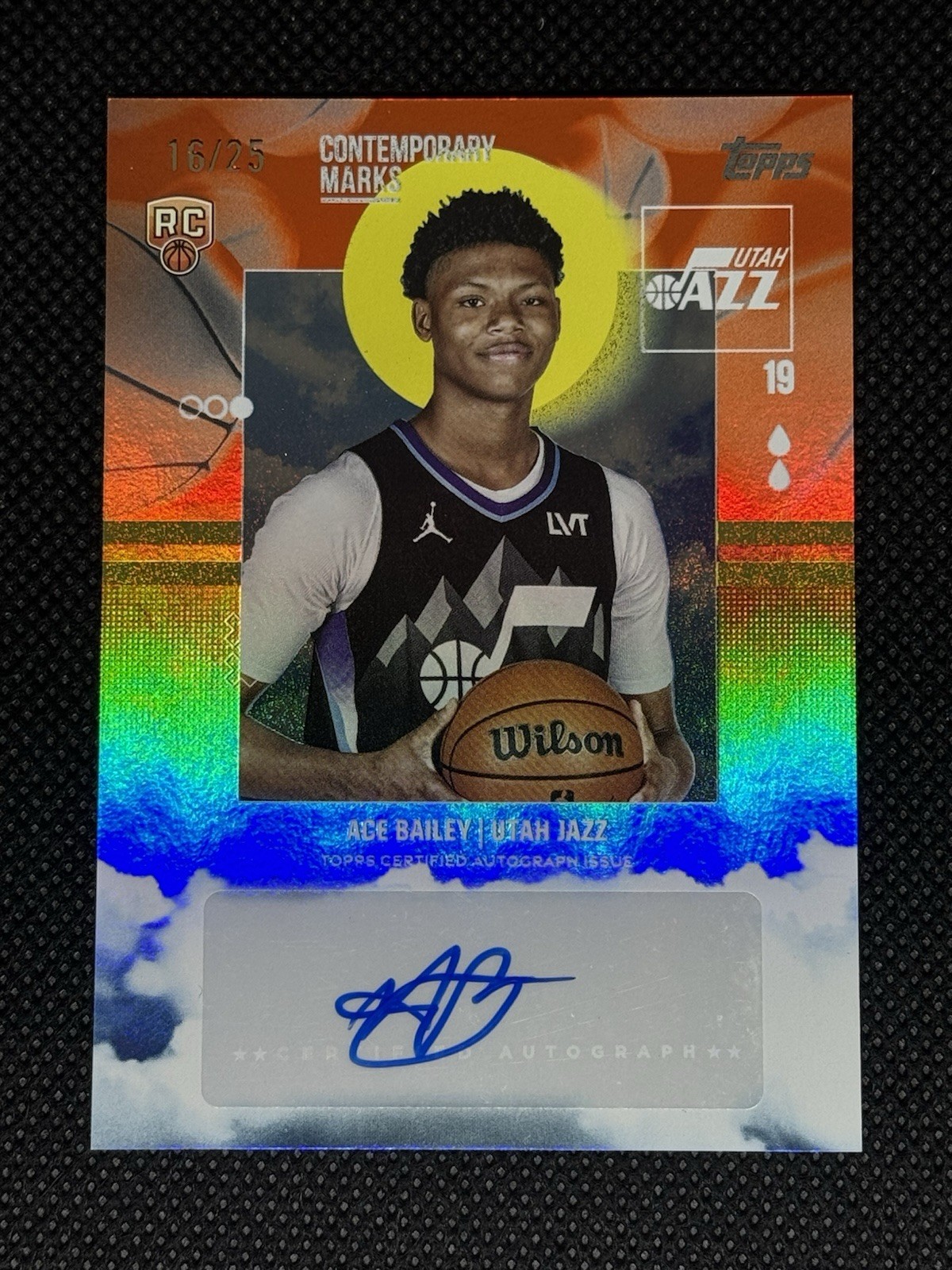 2025-26 Topps Basketball Ace Bailey Contemporary Marks Orange Rookie Auto /25 RC