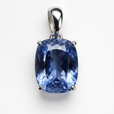 28 Ct Certified Natural Blue Sapphire 925 Silver Pendant Cushion Loose Gemstone