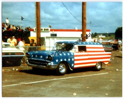 DRAG RACING Old 8x10 Color Photograph YORK US30 1969 SS Nationals 1957 Chevy SD