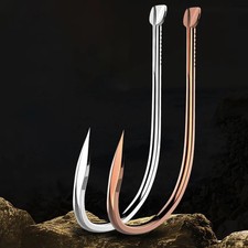 50pcs/lot High Quality Fishhooks Colored Tungsten Steel Double Groove Barbless F