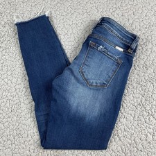 Kancan Skinny Ankle Jeans Womens 3/25 Distressed Whiskered