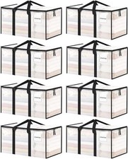 8 Pack Extra Large Clothes Storage Bins with Lids, Storage Bags with
