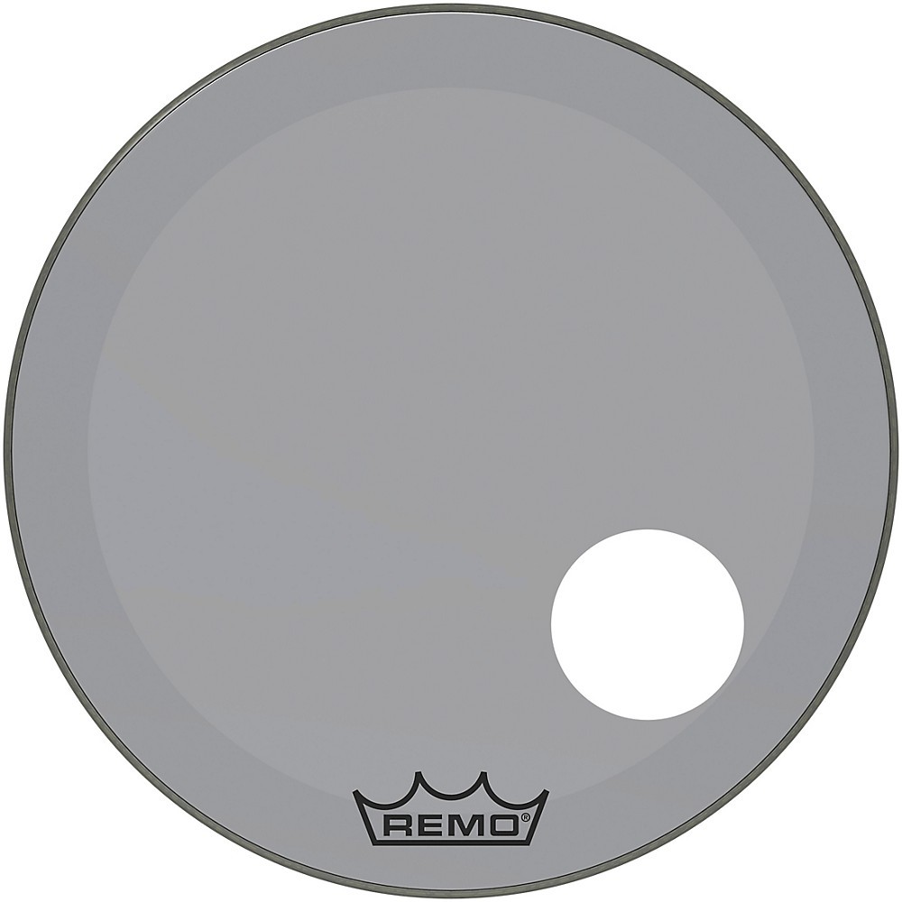 Remo Powerstroke P3 Colortone Smoke Resonant Bass Drum Head w5" Offset 24 in.