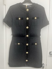 Balmain Paris Short Tweed Dress Size 40