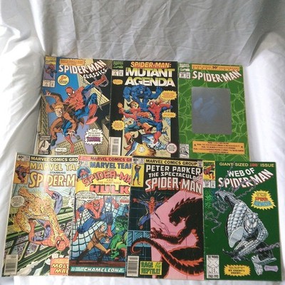 Spiderman Lot Of 7 Comics Readers Marvel Vintage Reader