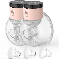 Bellababy Wearable Breast Pumps Hands Free Low Noise - pink DOUBLE 24MM  2PCS