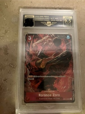 9.5 One Piece Karte Roronoa Zoro OP01-025 Alternate Art Romance Dawn Englisch