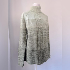 Vintage Y2K Karen Scott Green Ombr  Striped Turtleneck Sweater