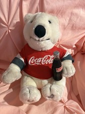 Play By Play Coca-Cola Polar Bear Plush with Red Shirt and Bottle